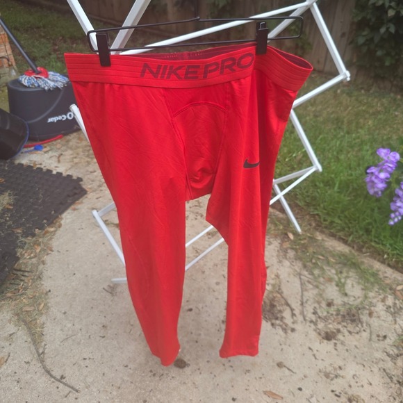 Nike Other - Nike Pro Dri-FIT Mens Compression Tights Red Leggings 3XL Tight Fit Base Layer